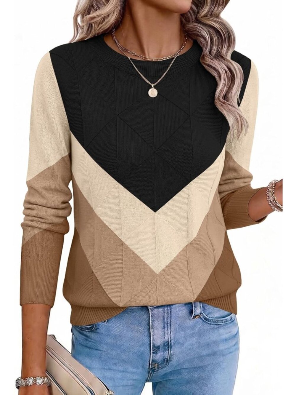 Cozy Crewneck Long Sleeve Sweater - Soft Casual Knit Pullover for Fall 2026
